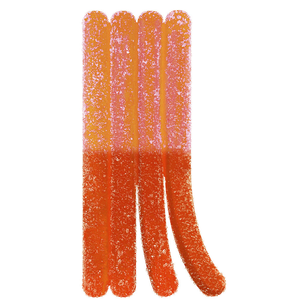 Olli Stikistix - Fizzy Peach Lemonade - 1:1:1:1 Fizzy Peach LemonadeCBG/CBN/THC/CBD 1 Pack Soft Chews